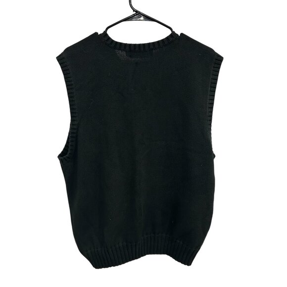 Polo Ralph Lauren Unisex Black Knit Cotton Sweater V-Neck Vest Size XXL Preppy - Picture 2 of 9